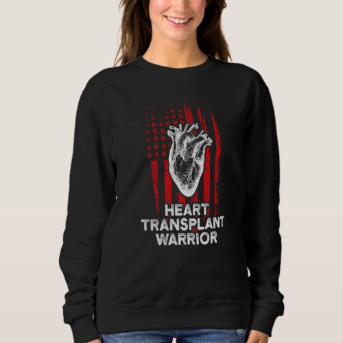 Heart Transplant Recipient Heart Flag US Surgery S Sweatshirt
