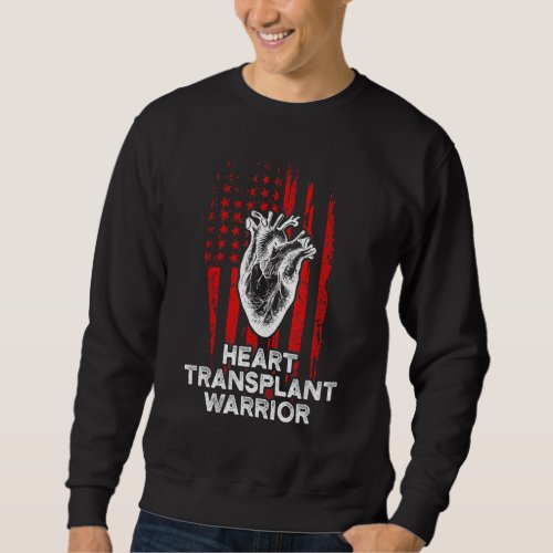 Heart Transplant Recipient Heart Flag Us Surgery S Sweatshirt