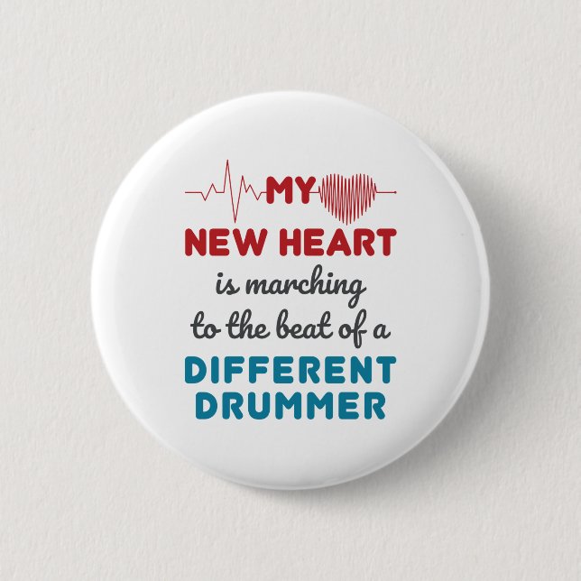 Heart Transplant Recipient New Heart Beat Button (Front)