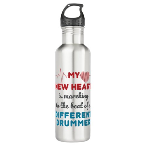 Heart Transplant Recipient New Heart Beat Stainless Steel Water Bottle