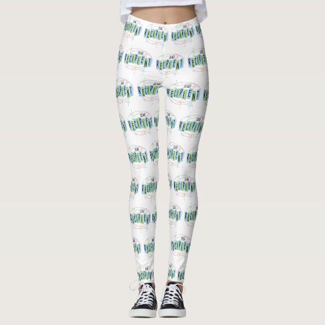 Heart Transplant Recipient Retro Style Leggings (Front)