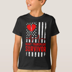 Heart transplant survivor us flag heart transplant T-Shirt
