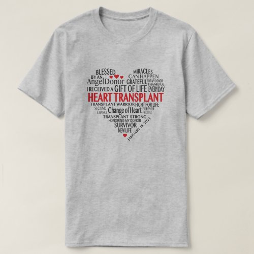 Heart Transplant Survivor Words Customizable  T_Shirt