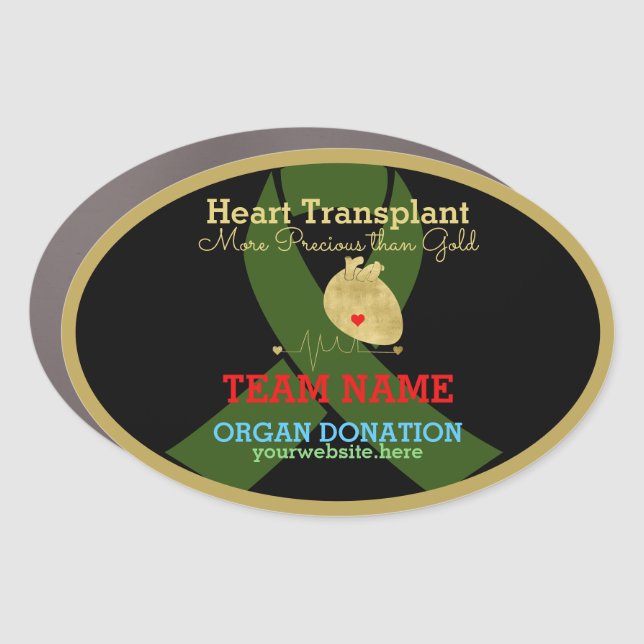 Heart Transplant Team Customizable  Car Magnet (Front)