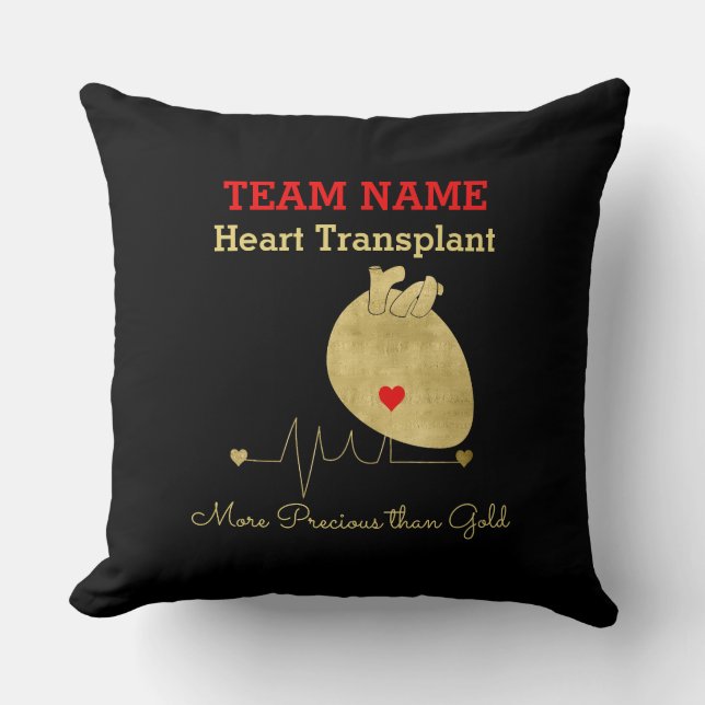 Heart Transplant Team Customizable  Throw Pillow (Front)