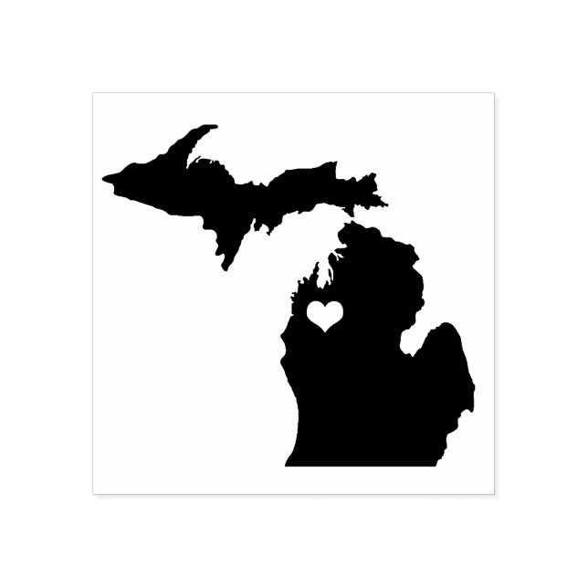 Heart Traverse City Michigan Rubber Stamp (Imprint)