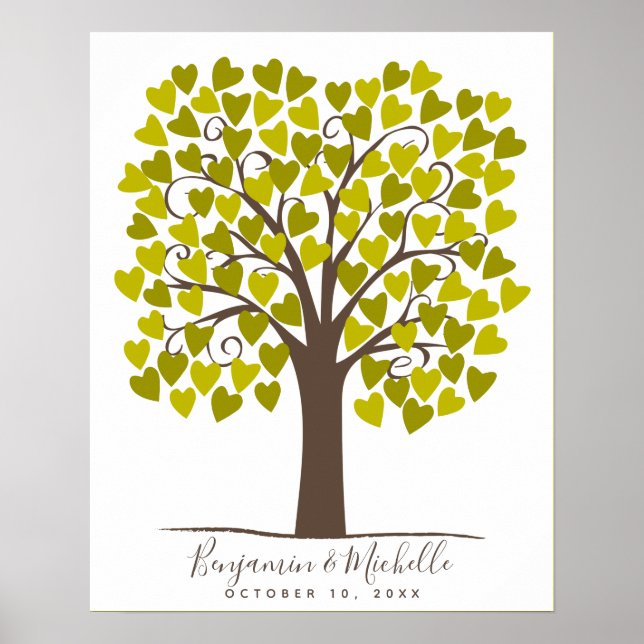 Heart Tree - 100 Signature Guest Book Alternative (Front)