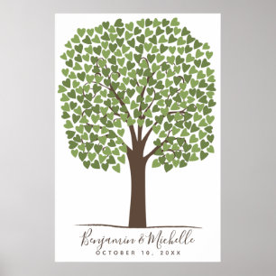 Heart Tree - 250 Signature Guest Book Alternative