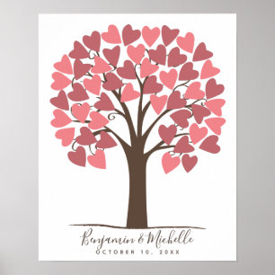 Heart Tree - 50 Signature Guest Book Alternative