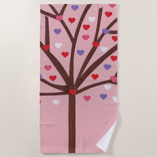 Heart Tree Beach Towel (Front)
