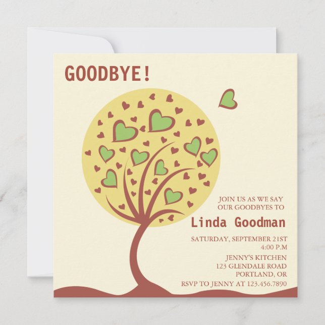 Heart Tree - Farewell Party Invitation (Front)