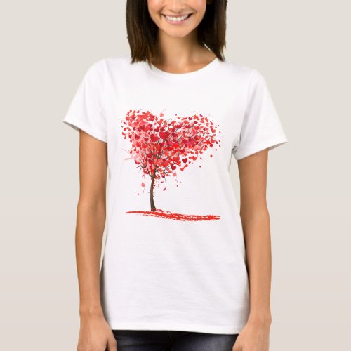 Heart Tree Illustration T_Shirt