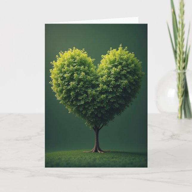 Heart Tree Love Nature Art Card (Front)