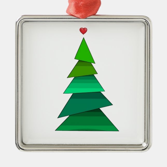 Heart Tree Metal Ornament (Front)