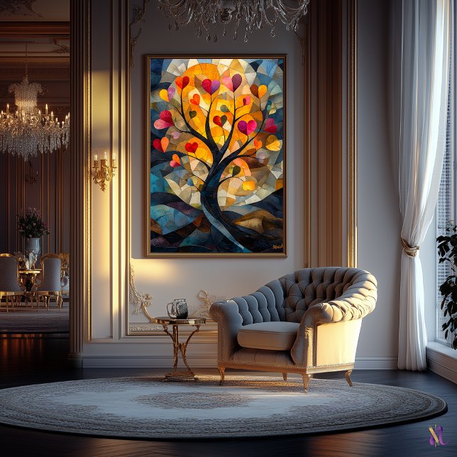 Heart Tree of Love in Stained Glass Style Poster (Creator Uploaded)