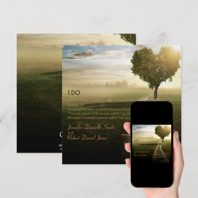 Heart Tree Wedding Invitation | Zazzle