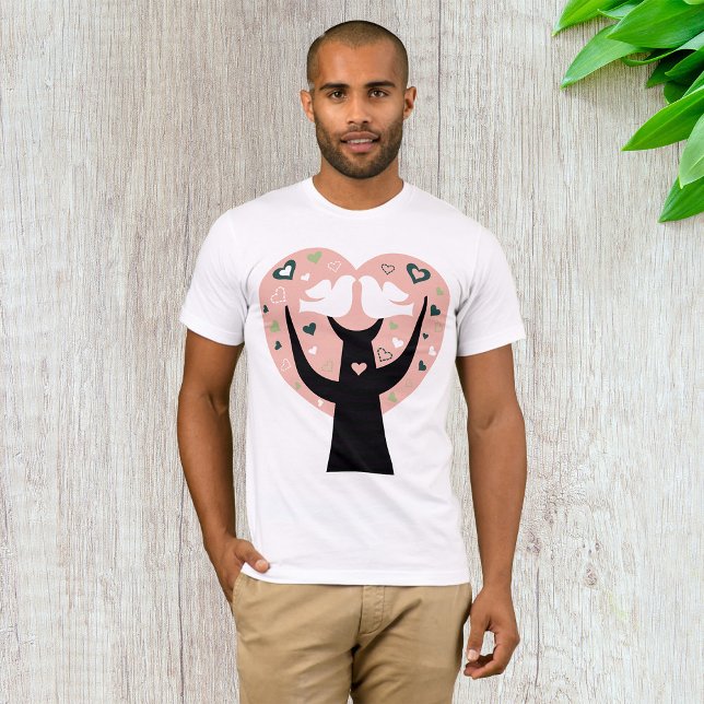Heart Tree With Two Birds Mens T-Shirt (Creator Uploaded)