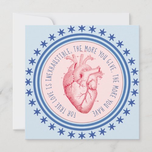 Heart True Love Saint Exupery Quote Valentine Holiday Card