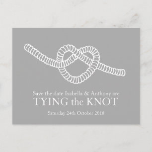 Heart Tying the Knot wedding save the date card
