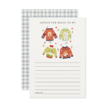 Heart Ugly Sweater Advice For Bride Bridal Shower Enclosure Card