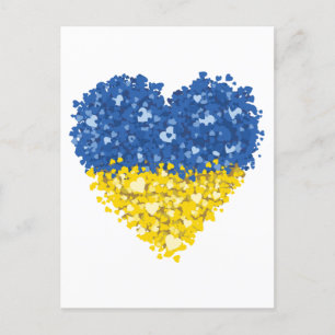 Heart Ukraine Flag, Ukrainian Heart Flag Postcard