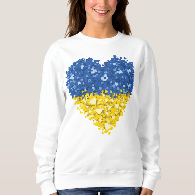 Heart Ukraine Flag, Ukrainian Heart Flag Sweatshirt (Front)