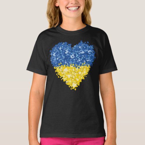 Heart Ukraine Flag Ukrainian Heart Flag T_Shirt