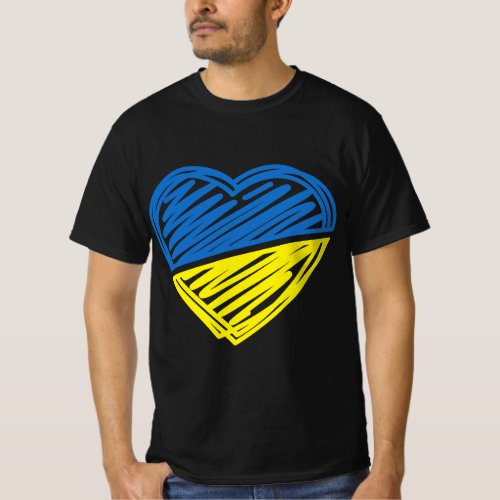Heart Ukraine I Stand With Ukraine Ukrainian Flag T_Shirt