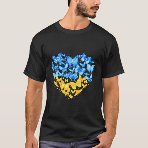 Heart Ukraine Love Ukraine Ukrainian Flag Stand Wi T_Shirt