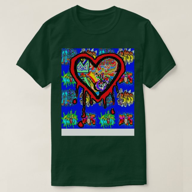 Heart Urban Graffiti Spray T-Shirt (Design Front)