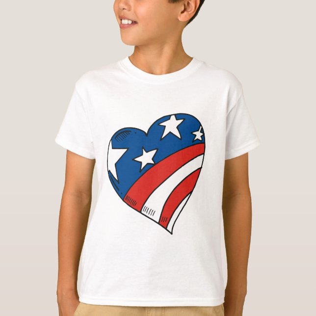 Heart USA Flag Tshirts and Gifts (Front)