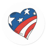 Heart USA Flag Tshirts and Gifts Classic Round Sticker