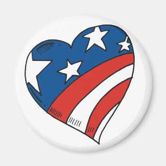 Heart USA Flag Tshirts and Gifts Magnet