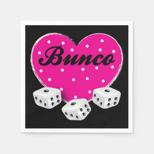 Heart Valentine Bunco Pink With Dice Napkins