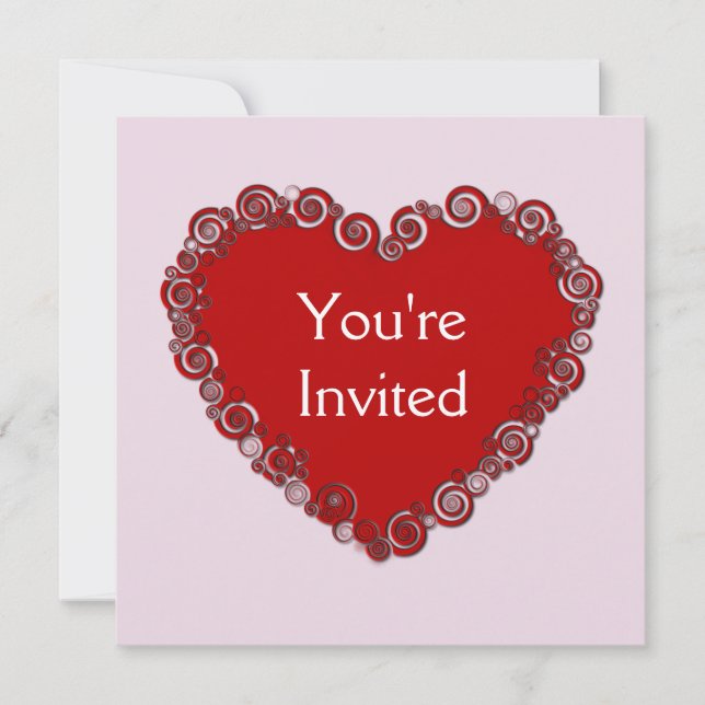 Heart Valentine Party Invitation (Front)