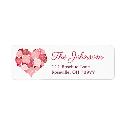 Heart Valentine Red Rose Address Labels