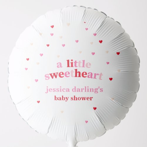 Heart Valentine Theme Baby Girl Shower Red Pink  Balloon