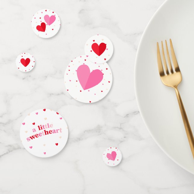 Heart Valentine Theme Baby Girl Shower Red Pink  Confetti (Group)