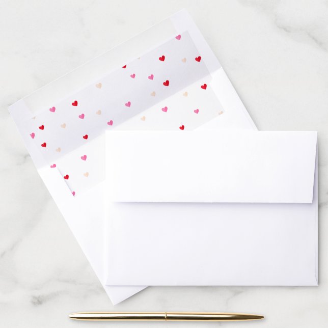 Heart Valentine Theme Baby Girl Shower Red Pink  Envelope Liner (Desk)
