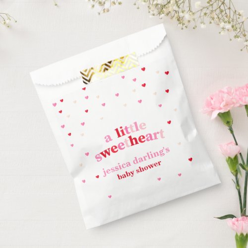 Heart Valentine Theme Baby Girl Shower Red Pink Favor Bag