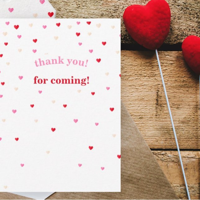 Heart Valentine Theme Baby Shower Thank You Card (Creator Uploaded)