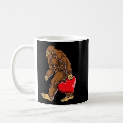 Heart Valentines Day Boys Men Love Sasquatch Funny Coffee Mug