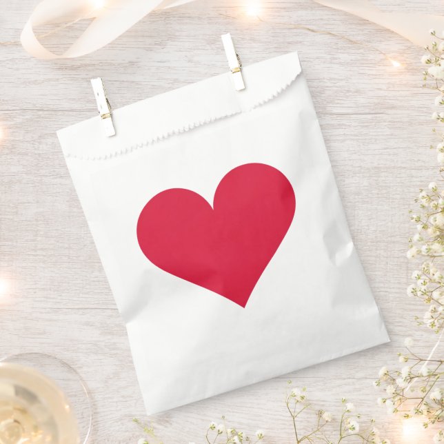 Heart Valentines Day Love Heart  Favor Bag (Clipped)