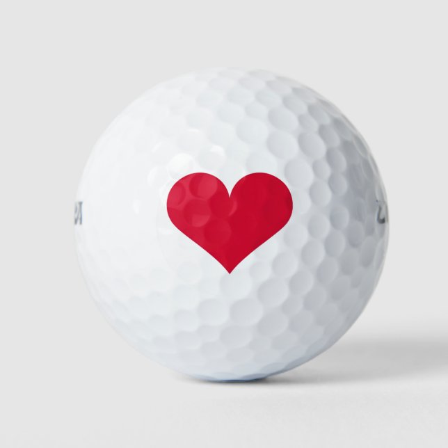 Heart Valentines Day Love Heart  Golf Balls (Front)