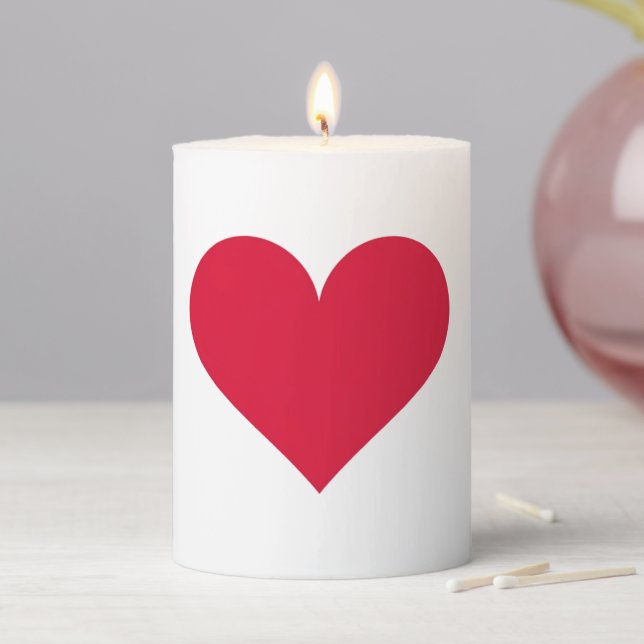 Heart Valentines Day Love Heart  Pillar Candle (In Situ)