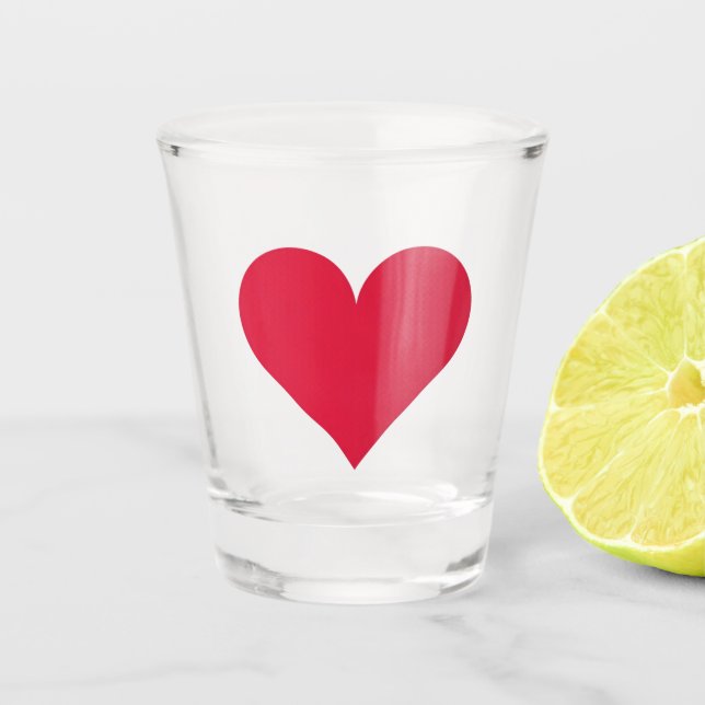 Heart Valentines Day Love Heart  Shot Glass (Front)
