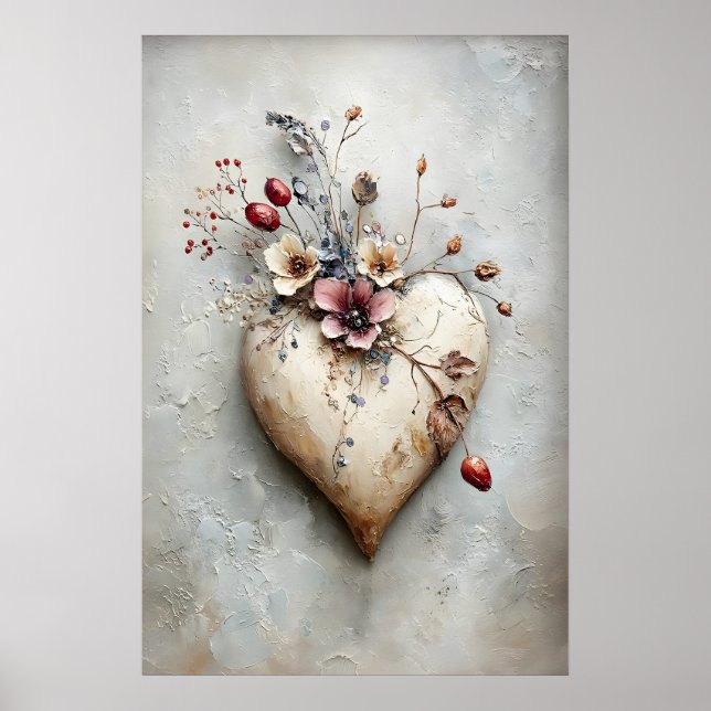 Heart Valentine's Day Print, Spring Wall Art (Front)