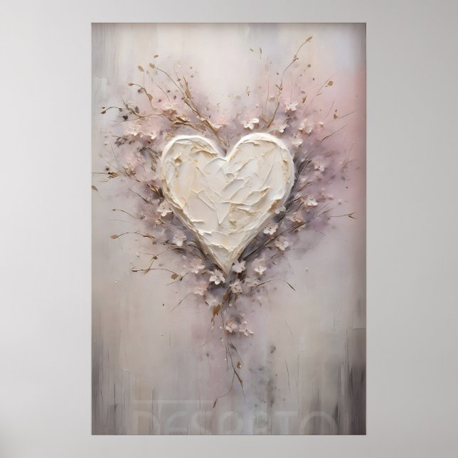 Heart Valentine's Day Print, Valentines Day Spring Poster (Front)