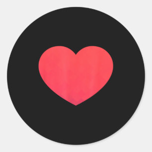 Heart Valentines Day Shirt - Graphic Novelty Love Classic Round Sticker
