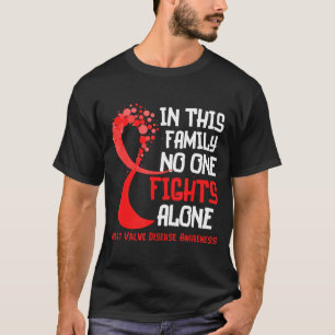 Heart Valve Disease Awareness Ribbon Family Red Fi T-Shirt